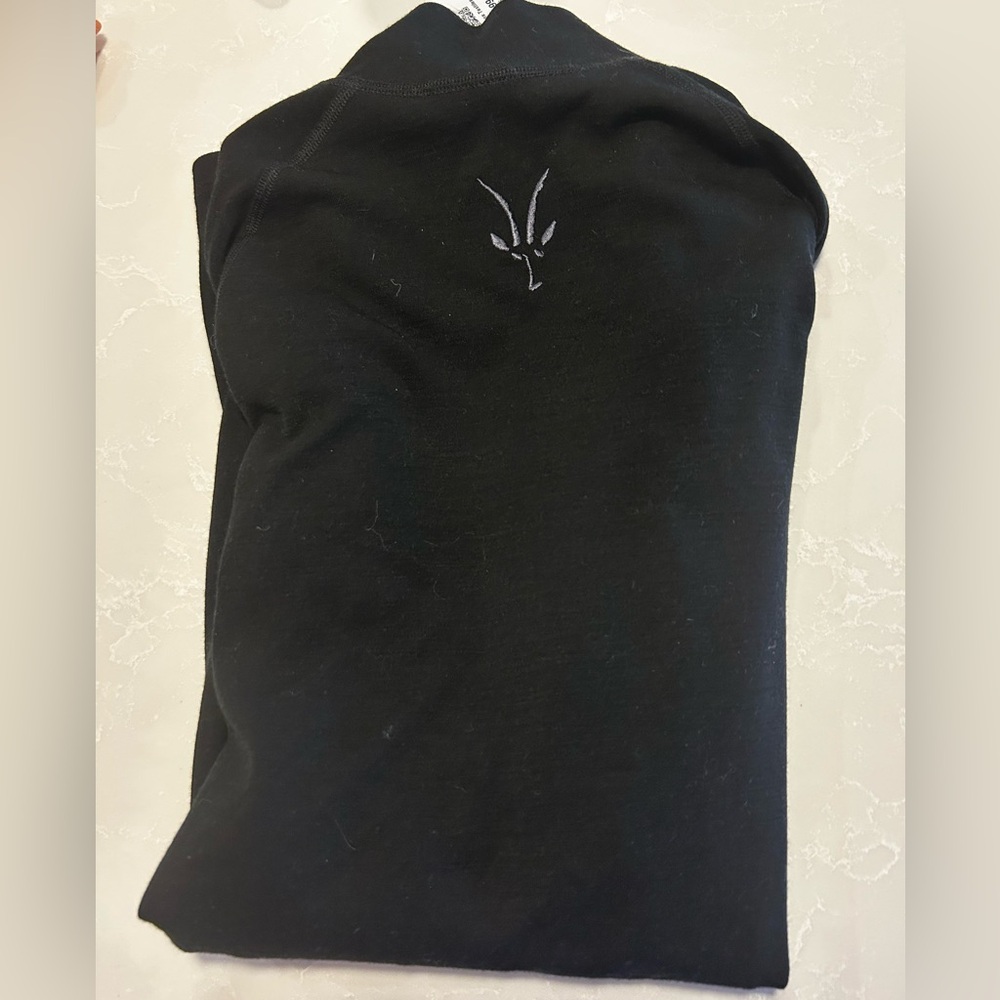 Ibex Merino Wool Sweater 1/4 Zip‎ Pullover Mens Med Black Outdoors Made In USA